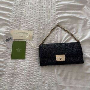 Kate Spade New York Sunset Lane Milou Black Glitter Clutch